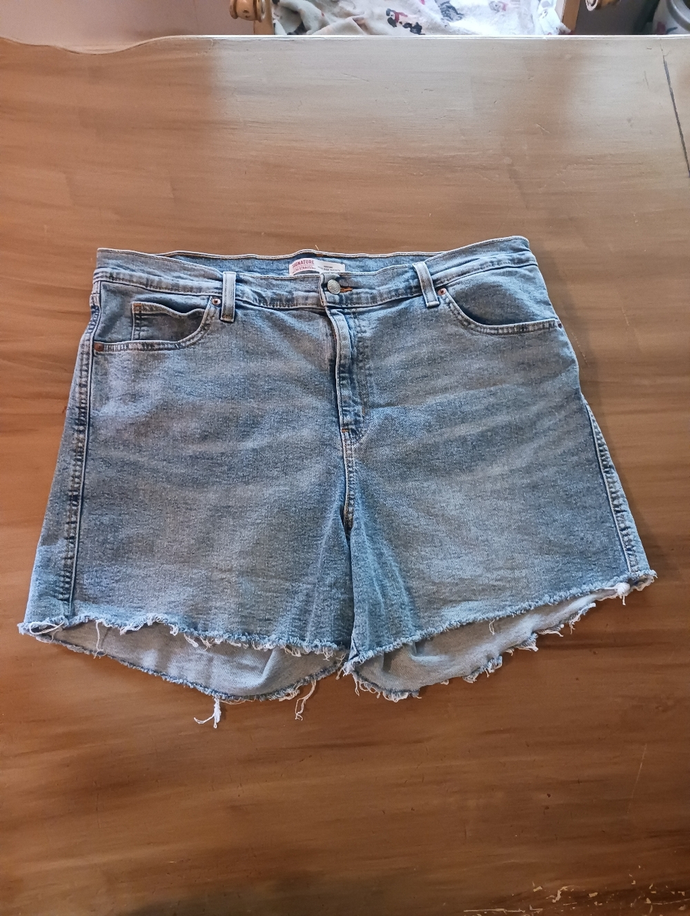 Levi Strauss High Rise Womens Shorts 18 W34 Denim Signature Heritage Western - Picture 5 of 11